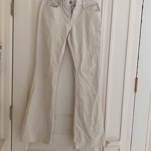 Cream color corduroy boot leg jeans